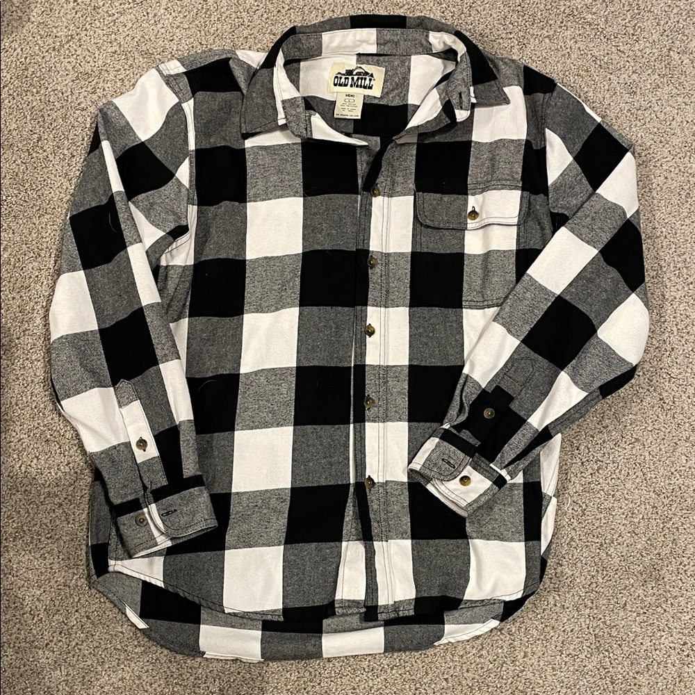 Black and White Flannel Checkered Shirt